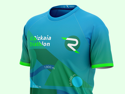 Bizkaia Triathlon 2020 Concept Front View creative cycling fluor geometric running sportswear sublimation t shirt design triathlon