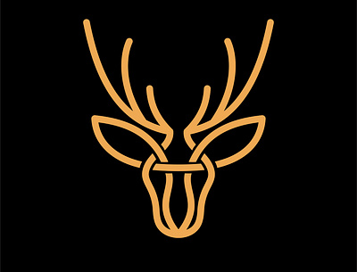 Deer Head Line Logo Design Vector adventure animal antler deer forest heads hunt icon line logo old reindeer stag symbol tag vector