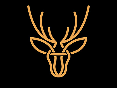 Deer Head Line Logo Design Vector