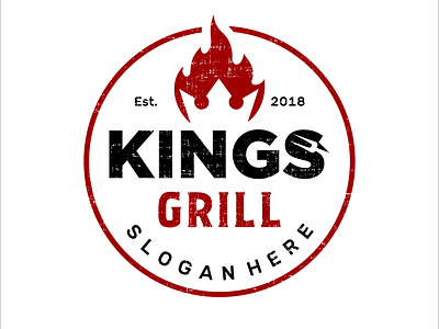 King Grill BBQ Logo Design