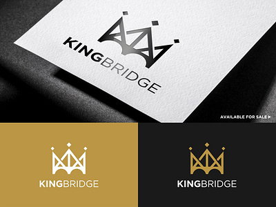 King Bridge Logo Design Vector bridge crown gold graphic design king logo luxury