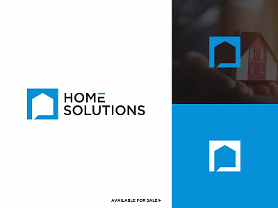 Home Solution Logo Design abstract blue branding brokerage clean graphic design home idea logo realty solution