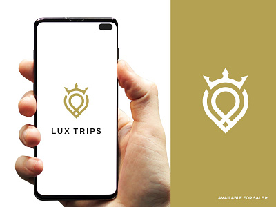Luxury Trips Logo Design abstract crown gold graphic design local logo luxury navigation point premium trip trips