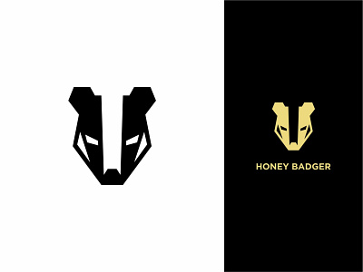 Honey Badger Logo Design animal badger head honey badger strength wildlife