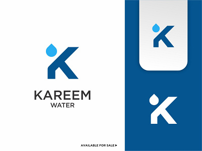 K Letter With Water Logo Icon blue drops graphic design initial k letter liquid logo oil water
