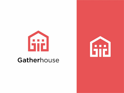 Gather House BNB Logo Design abstract airbnb apartment branding design family gather graphic design home house illustration initial logo people real estate realty rent vector
