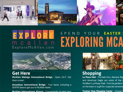 Explore McAllen Easter ad ad city easter flyer green mcallen orange