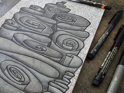 Scrolls drawing dribbble illustration ink marker pencil sketch sketchbook