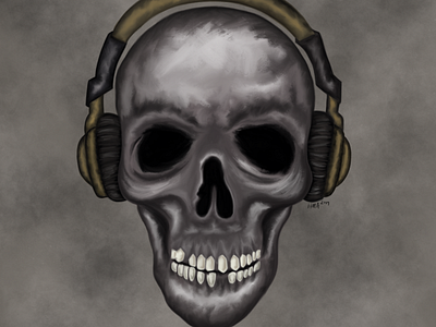 Skull and Headphones art design digital digital drawing drawing headphones illustration ipad pencil procreate skull