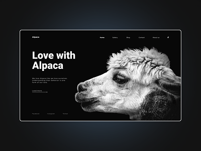 Alpaca: Hero Web Screen Mockup animal animal app app app design application design exploration hero interface mockup ui ui design ui ux design ux visual visual design web web design website wireframe