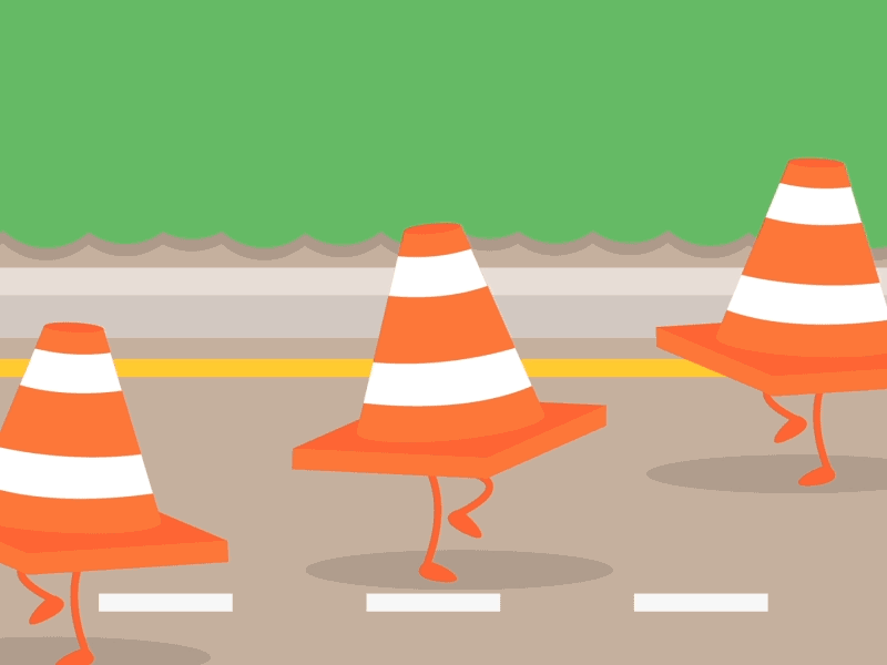 Busy traffic after cone effects gif road running
