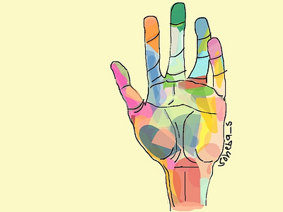 A virtual abstract hand for change cartoon colors copicmarkers fill illustration vector