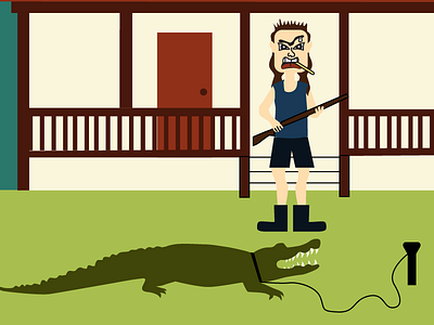 Swamp Monsters alligator angry animals blue bright crocodile green illustration illustrations monster redneck swamp