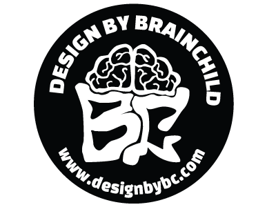 BC black and white brain brand branding circle identity logo logo design round stickers street