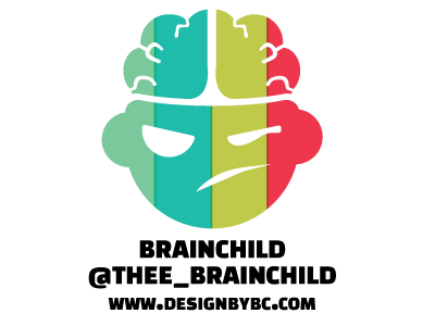 BrainChild black and white brain brand branding circle identity logo logo design round stickers street