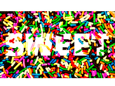 Sweet Things brand branding colorful identity layering manipulation photoshop rainbow sprinkles sweet typography words