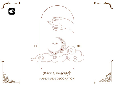 Hand Logo - Moon Handcraft moon line moon line