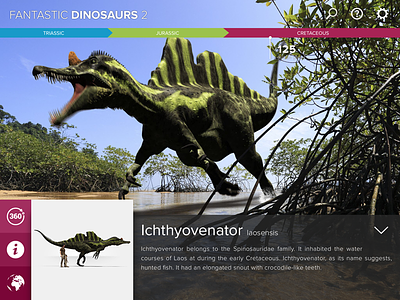 Fantastic Dinosaurs 2 - Main interface dinosaur encyclopedia