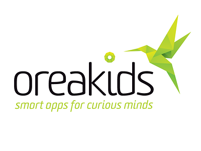 Oreakids apps bird brand kid kids logo logotype polygon polygonal triangle