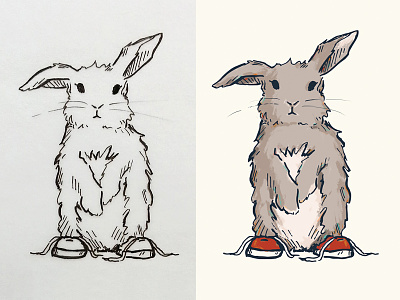 Sneaker Bunny animal character design digital illustration lettering