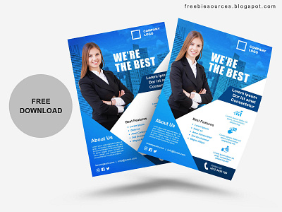 Blue A4 Business Flyer Free Download branding design graphic design