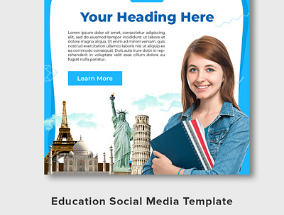 Education Social Media Banner Free PSD banner ad branding design graphic design illustration psd download psd mockup psd template