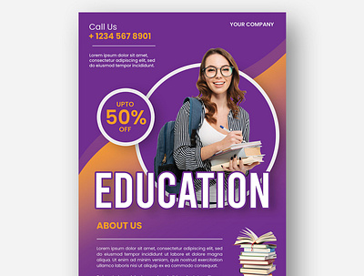 Education Institute Flyer A4 Size banner ad branding design flyer design flyer template freebies graphic design psd download psd mockup psd template