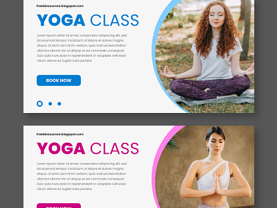 Yoga Class Banner Template Free PSD Mock