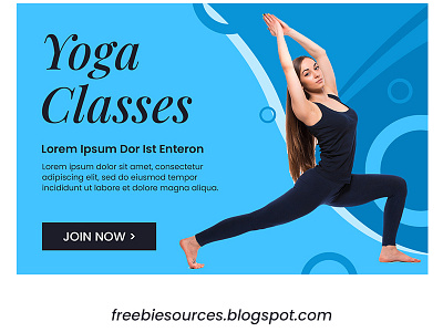 Yoga Class Stylish Web Banner Template PSD banner ad branding design graphic design illustration psd download psd mockup psd template