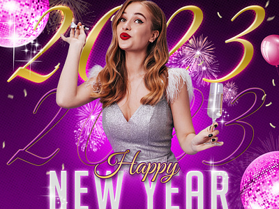 2023 Stylish New Year Party Club Flyer Free PSD 2023 banner ad design graphic design illustration new year new year flyer psd download psd mockup psd template