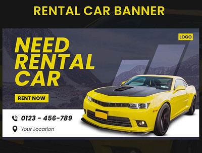 Car Rental Banner PSD Template Free Download banner ad branding car banner car rental banner car sale banner design graphic design psd download psd mockup psd template ui website website banner