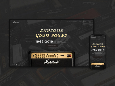 Marshall concept desktop elegant marshall site ui ux vintage design vintage font web