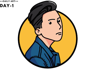 daily art -DAY-1 art avatar design flat illustration vector