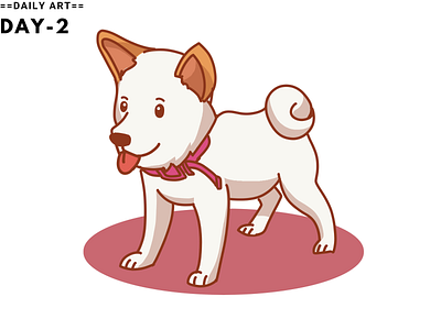 daily art -DAY-2 animal art cute cute animal design dog flat illustration pets vector