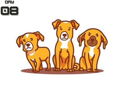 daily art -DAY-8 animal art brotherhood brothers cute design dog dog illustration flat illustration vector