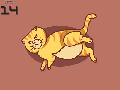 daily art -DAY-14 animal art avatar cat cute design flat illustration vector