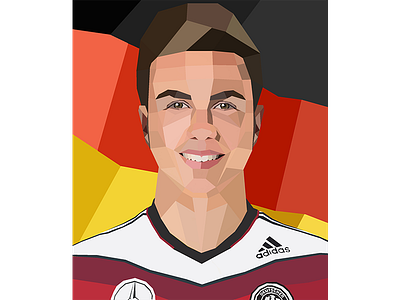 Götze polygon art art debut football germany goetze gotze illustration mario polygon soccer