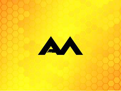 Personal logo a bee design hive initials logo m mark orange photoshop typography yellow