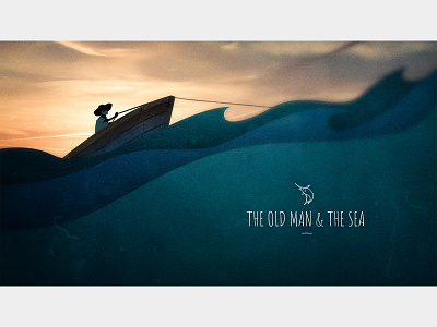 The Old Man and the Sea digital illustration photoshop styleframe