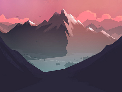 2018 01 15 digital illustration mountains