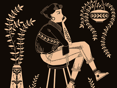 Ancient modern greek illustration