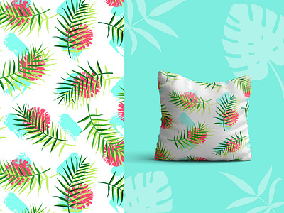 Photo Tropical seamless pattern with leaves