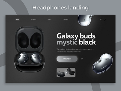 Samsung headphones black branding buds design figma headphones samsung ui ux web webdesign website website design white