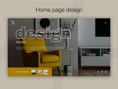 Interior studio home page design design figma interior interior studio ui ux web website website design