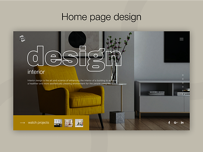 Interior studio home page design