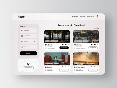 Restaurants booking service booking booking service food restaurants booking service ui ux web