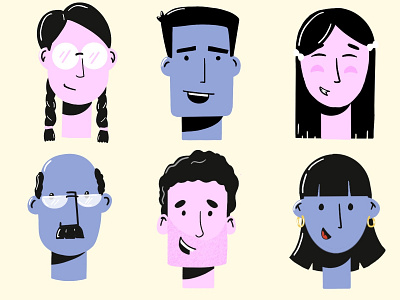 Faces :) illustraion man procreate ui illustration woman