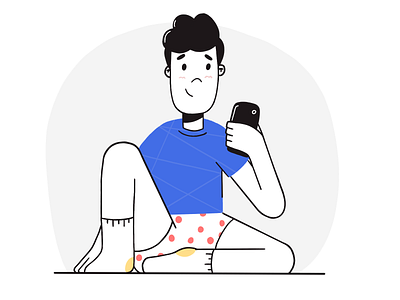Texting in my underwear boxers illustrator man procreate procreate app simple socks texting underwear