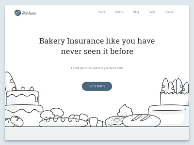 Hot Buns Insurance bakery buns cake illustration illustrator insurance line art rolls simple ui vector vector art