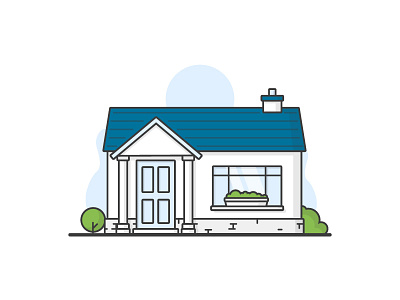 Home Illustration blue bush green home house illustration illustrator line art plants simple ui vector